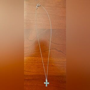 Sterling Silver and Turquoise Cross Necklace